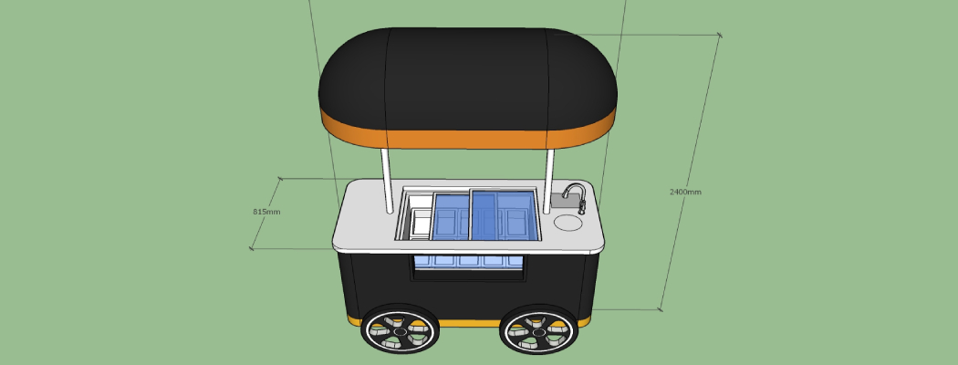 the design of gelato cart for sale